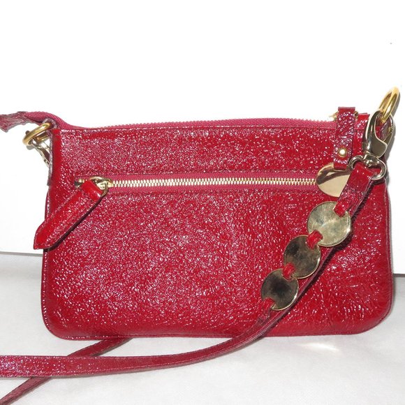 TOSCA BLU Italian Designer Cherry Leather Coffee Run Crossbody Bag - Picture 2 of 16